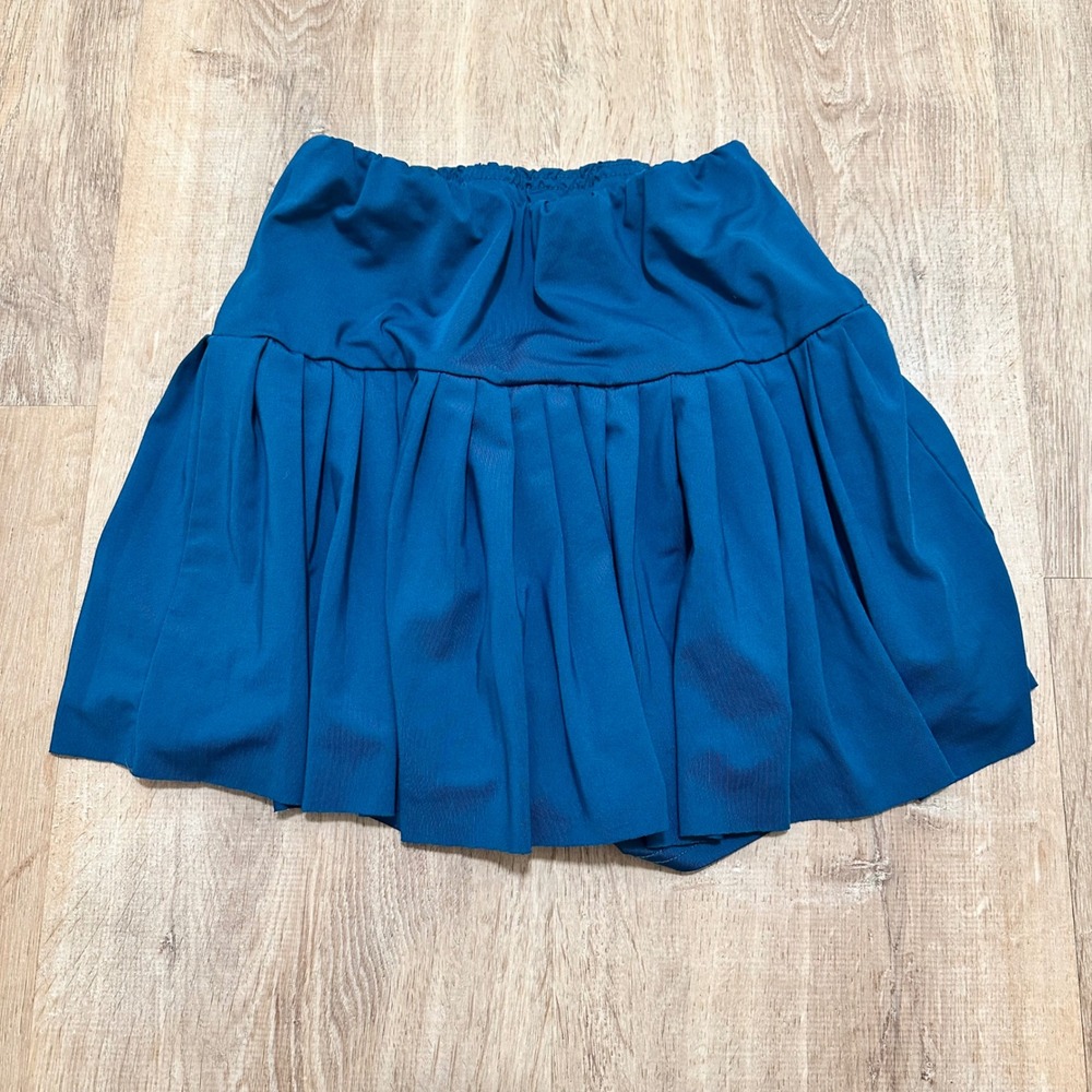 SHEIN | Women's Teal Blue Pleated Tennis Athletic Mini Skirt Skort, Size S - Picture 2 of 5